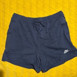 Nike - Large Womens - Drawstring Shorts with Pockets - Navy Blue